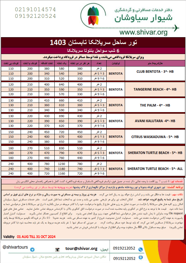 تور بنتوتا سواحل سریلانکا 