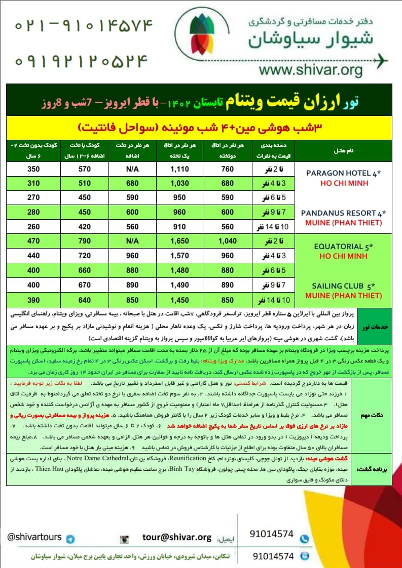 تور ویتنام هوشی مینه و فانتیت
