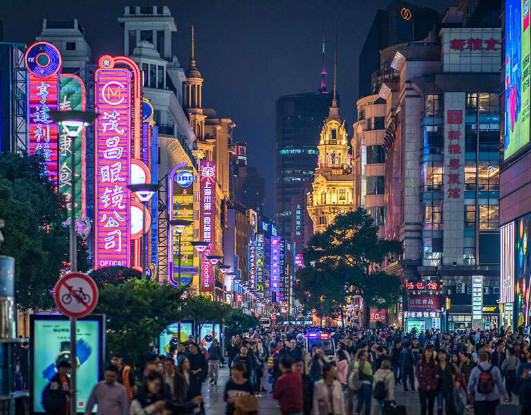 خیابان های شهر های چین