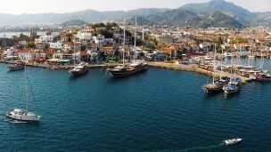 Marmaris harbor (aerial view), Muğla Province, southwest Turkey, Mediterranean.